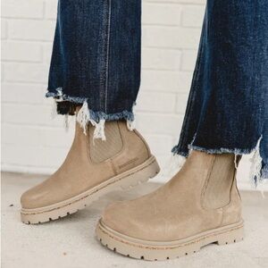 New Birkenstock Suede Leather Highwood Slip-On Ankle Boots Taupe Tan Size 37